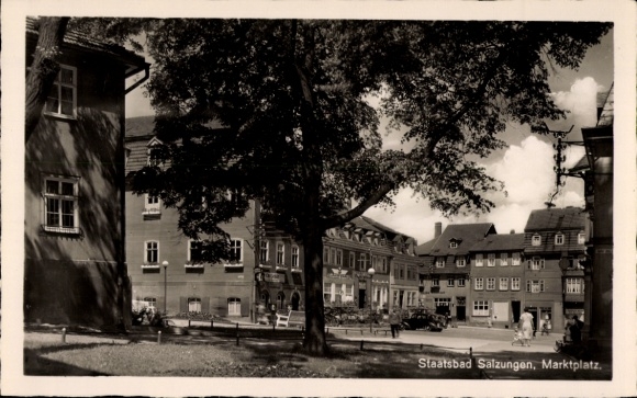 Postcard Bad Salzungen in Thuringia, market square