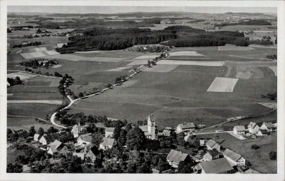 Postcard Leupolz Wangen im Allgäu, aerial photograph