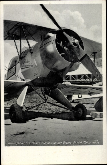Postcard Bücker Jungmeister Bü 139, exercise single seater, Luftwaffe