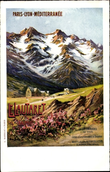 Artist PC Col du Lautaret Aveyron, Paris-Lyon-Mediterranee, panorama, mountain landscape
