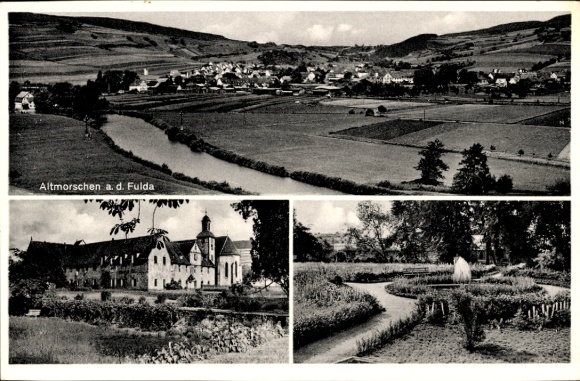 Postcard Altmorschen Morschen Hessen, panorama of the village