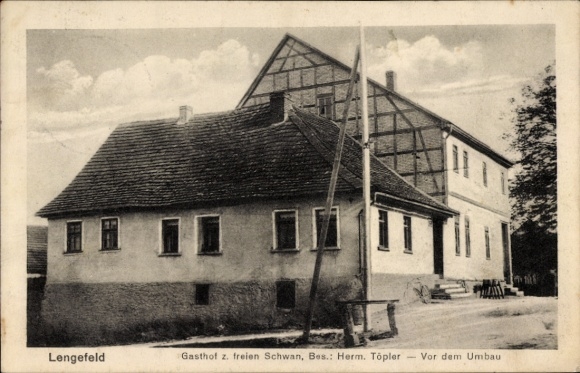 Ak Lengefeld im Erzgebirge Sachsen, Gasthof zum freien Schwan