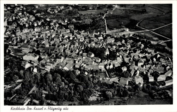 Postcard Kirchhain in Hesse, aerial photograph