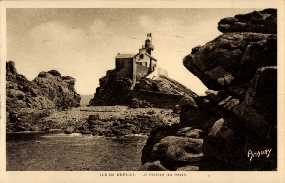 Postcard Île de Bréhat Côtes d'Armor, Le Phare du Paon
