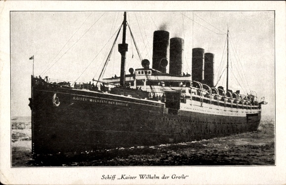 PC steamer Kaiser Wilhelm der Große, North German Lloyd Bremen, fast steamer
