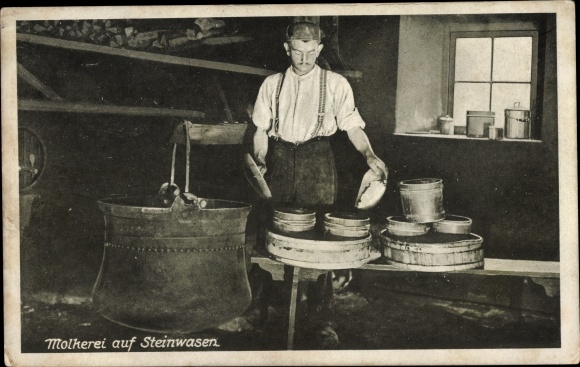 Postcard Dairy on Steinwasen, cheesemaker
