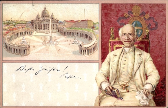 Artist Chromo-Litho Vatikan Rom Lazio, Papst Leo XIII., Vincenzo Gioacchino Pecci