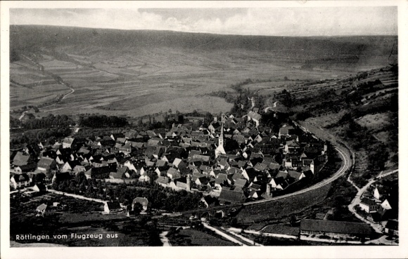 Postcard Röttingen an der Tauber Lower Franconia, aerial photograph