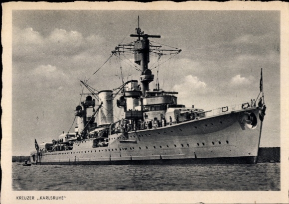 Picture German warship, Karlsruhe, cruiser, Kriegsmarine
