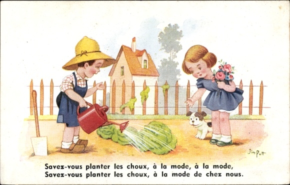 Artist PC Patt, Jim, Savez vous planter les choux, gardener pours cabbage