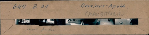Kontaktabzug Fotos Berlin Charlottenburg, Gervinus Apotheke, 5 Fotos ca. 4x2cm