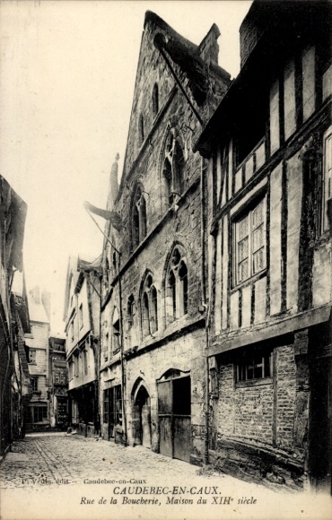 Ak Caudebec en Caux Seine Maritime, Rue de la Boucherie, Maison du XIII siecle