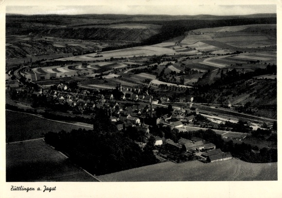 Postcard Züttlingen Möckmühl in Württemberg, aerial photograph