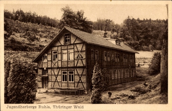 Ak Ruhla in Thüringen, Jugendherberge, Außenansicht