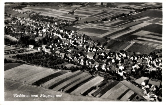 Postcard Nordheim am Neckar, aerial photograph