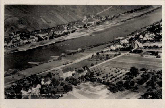Postcard Kinheim on the Mosel, aerial photograph