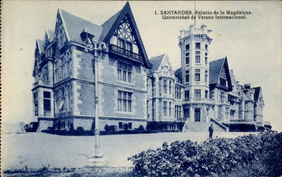 Postcard Santander Cantabria Spain, Palacio de la Magdalena, Universidad de Verano Internacional