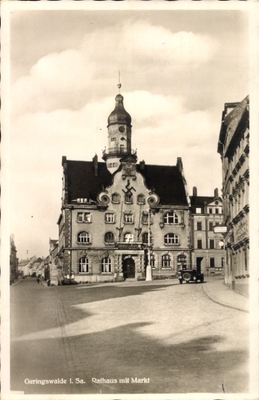 Ak Geringswalde Sachsen, Rathaus mit Markt