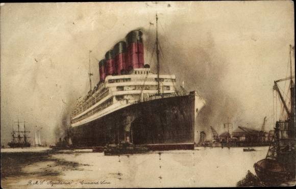 Ak stoomboot RMS Aquitania, Cunard Line