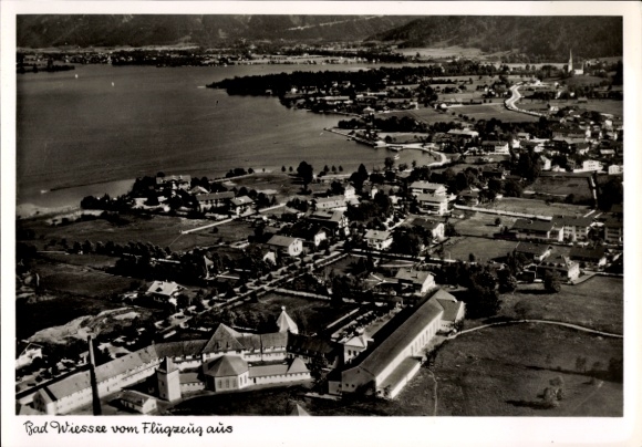 Postcard Bad Wiessee in Upper Bavaria, aerial photograph