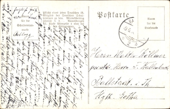 Artist Postcard Happy Pentecost, Wanderer, German School Association