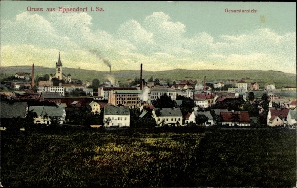 Ak Eppendorf Sachsen, Gesamtansicht des Ortes, Umgebung