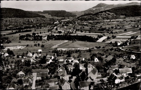 Ak Rheinheim Küssaberg Klettgau, Fliegeraufnahme