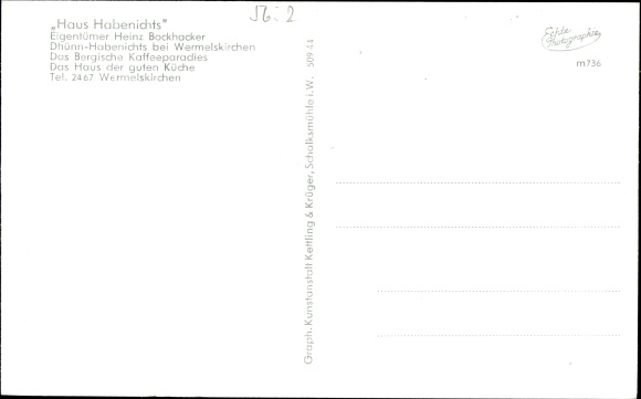 Postcard Dhünn have nothing Wermelskirchen, house have nothing, inn, owner Heinz Bockhacker