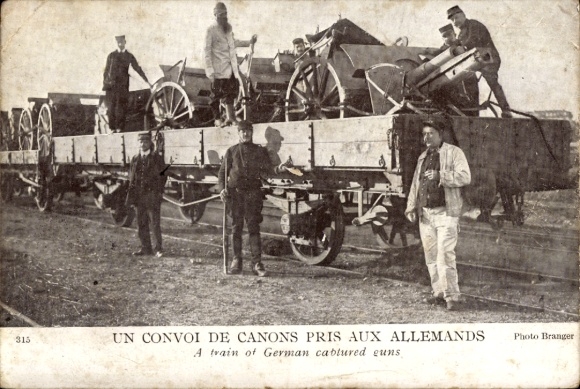 Ak Un Convoi de Canons pris aux Allemands, Kriegsbeute, I. WK