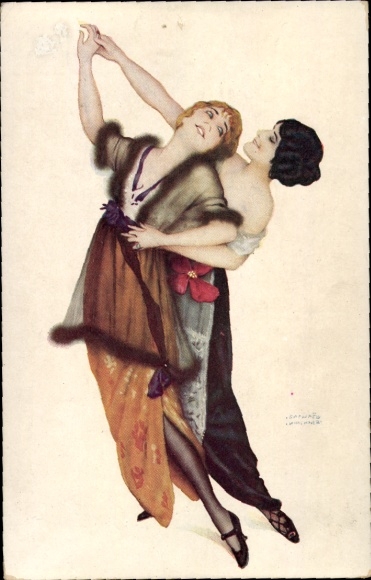 Art Nouveau-kunstenaar Ak Kirchner, Raphael, Danseuses de Montmartre, dansers