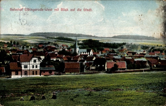 Ak Elbingerode Oberharz am Brocken, Bahnhof Wesr, Gesamtansicht