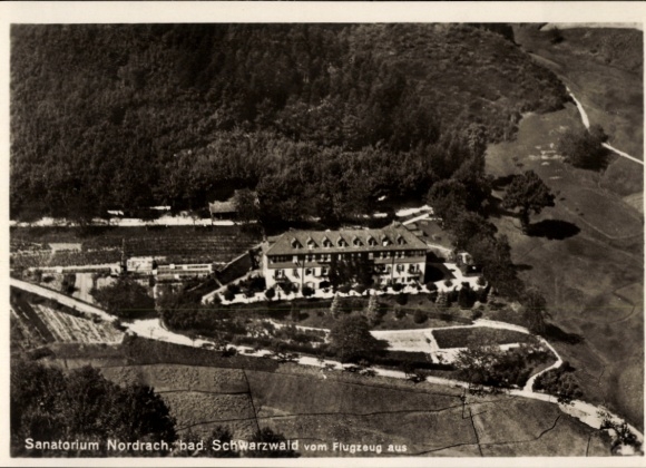Ak Nordrach im Schwarzwald Baden, Sanatorium, Fliegeraufnahme