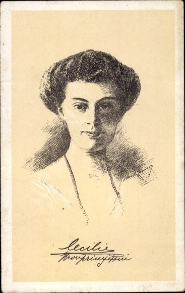 Artist PC Crown Princess Cecilie of Prussia, portrait, protection of infants