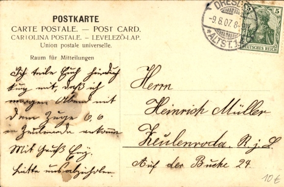 Postcard Dresden Plauen, Müllerbrunnen