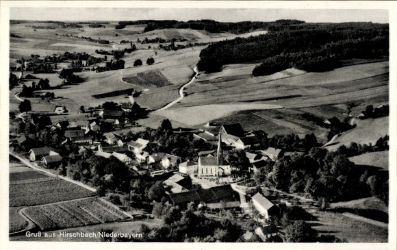 Ak Hirschbach in der Oberpfalz, Fliegeraufnahme
