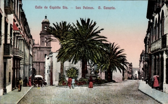 Postcard Las Palmas de Gran Canaria Canary Islands, Calle de Espiritu Sta