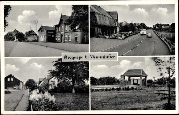 Ak Krogaspe am Ochsenweg in Schleswig-Holstein, Detailansichten, Straßenpartie