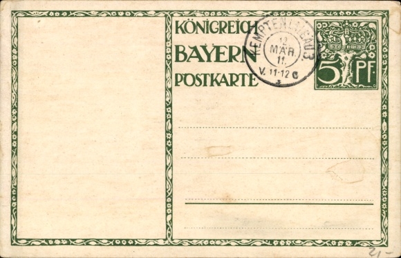 Postal stationery artist Postcard Diez, M., Prince Regent Luitpold of Bavaria, 1821 to 1911, carriage