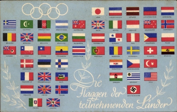 PC Olympia Berlin 1936, flags of the participating countries