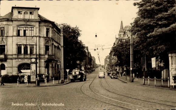 Ak Zwickau in Sachsen, Bahnhofstraße
