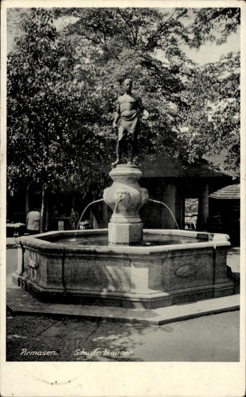 Ak Pirmasens am Pfälzerwald Rheinland Pfalz, Schusterbrunnen, Georg Müller
