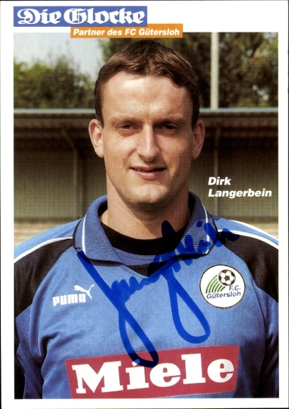 Autogrammkarte Fußballer Dirk Langerbein, FC Gütersloh, Autogramm