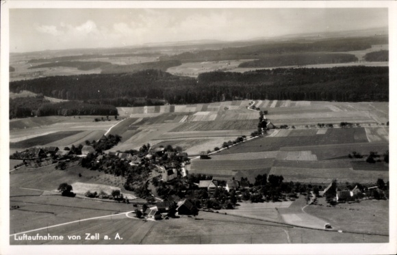 Postcard Zell unter Aichelberg Württemberg, aerial photograph