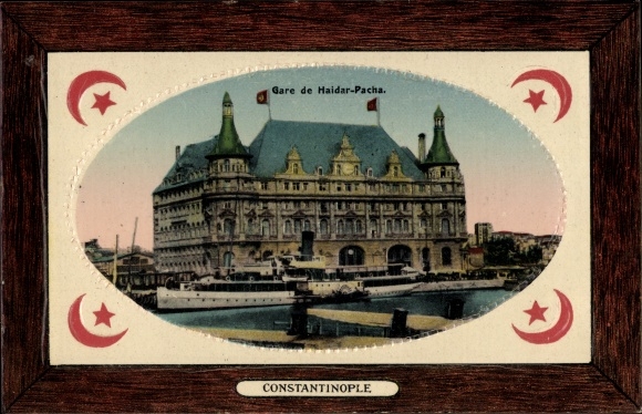 Embossed passepartout PC Konstantinopel Istanbul Türkiye, Gare de Haidar-Pacha