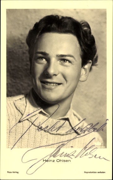 Postcard actor Heinz Ohlsen, portrait, autograph