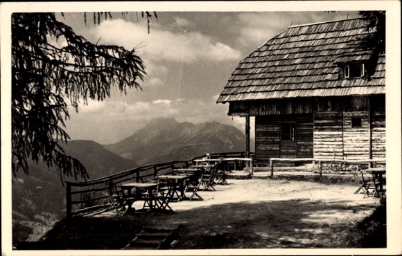 Ak Jadersdorf Hermagor Pressegger See Kärnten, Gasthof Kohlröslhütte