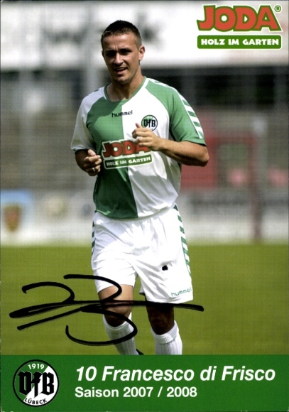 Autograph card footballer Francesco di Frisco, VFB Lübeck, autograph