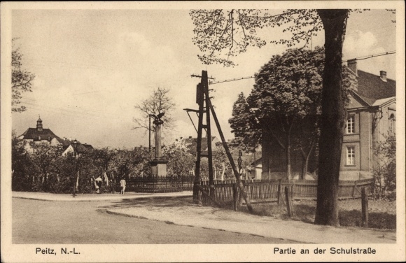 Ak Peitz in Neder-Lausitz, Schulstraße