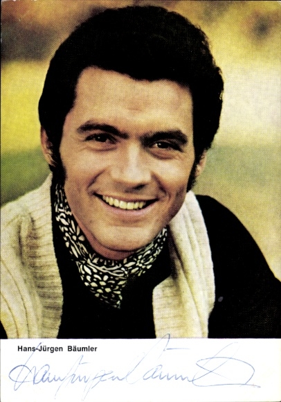 Postcard actor and figure skater Hans-Jürgen Bäumler, portrait, ZDF