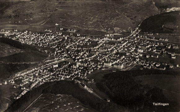 Postcard Tailfingen Albstadt in the Zollernalbkreis Württemberg, aerial photograph